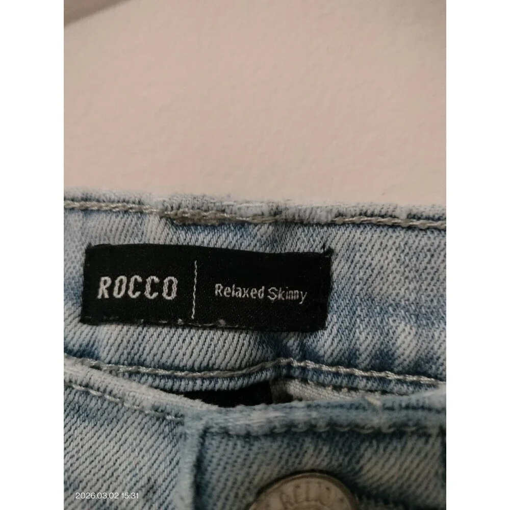 True Religion Rocco Moto Renegade Light Wash Relaxed Skinny Jeans Size 36x32